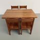 Dining table and 4 chairs, mountain furniture from the 1960s.