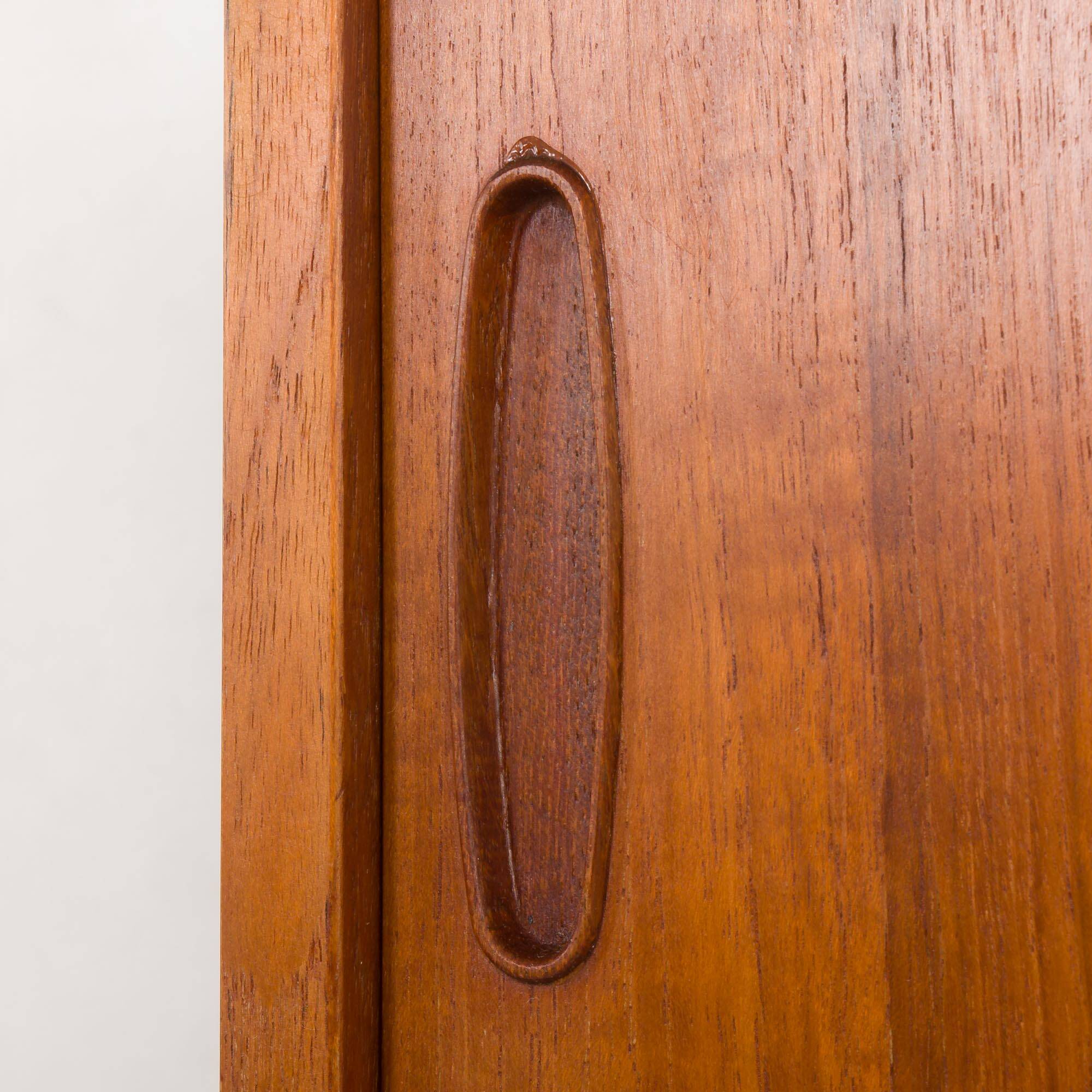 Danish mid-century teak wall unit with 2 cabinets, 1970s.