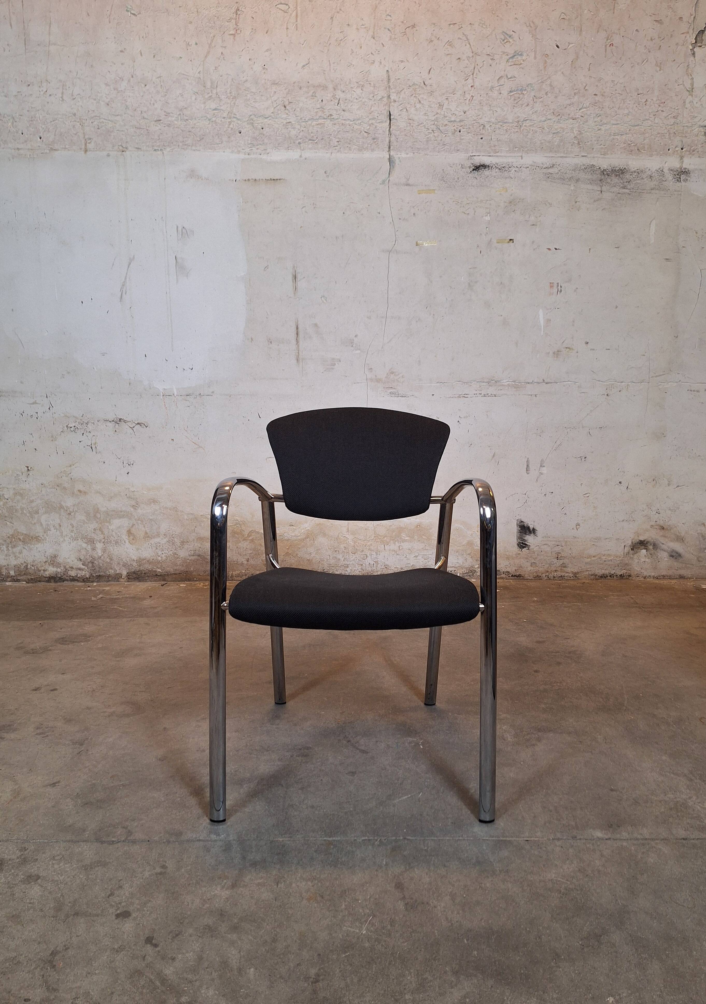 Brayton International Collection Steelcase black and aluminum chair