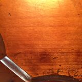 Antique furniture table 19th pedestal table oval tripod shape violin walnut solid provincial crafts