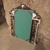 Art Deco trumeau mirror in steel