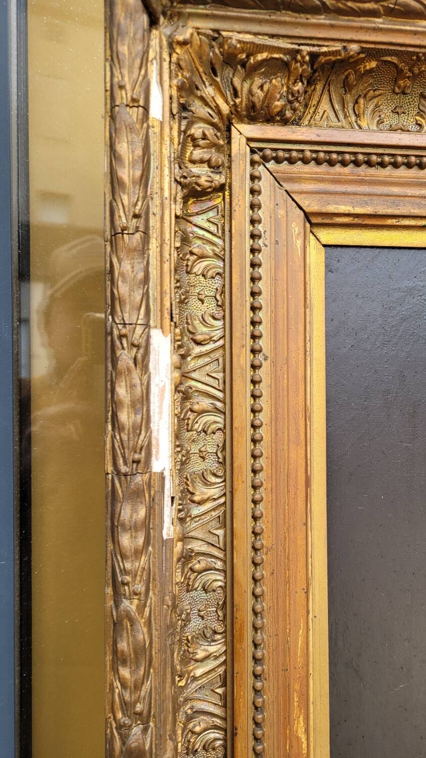 Oil on Canvas Portrait Painting of a Woman Framed 19th Century Signed