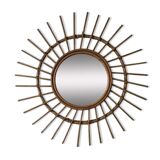 Miroir soleil en rotin vintage