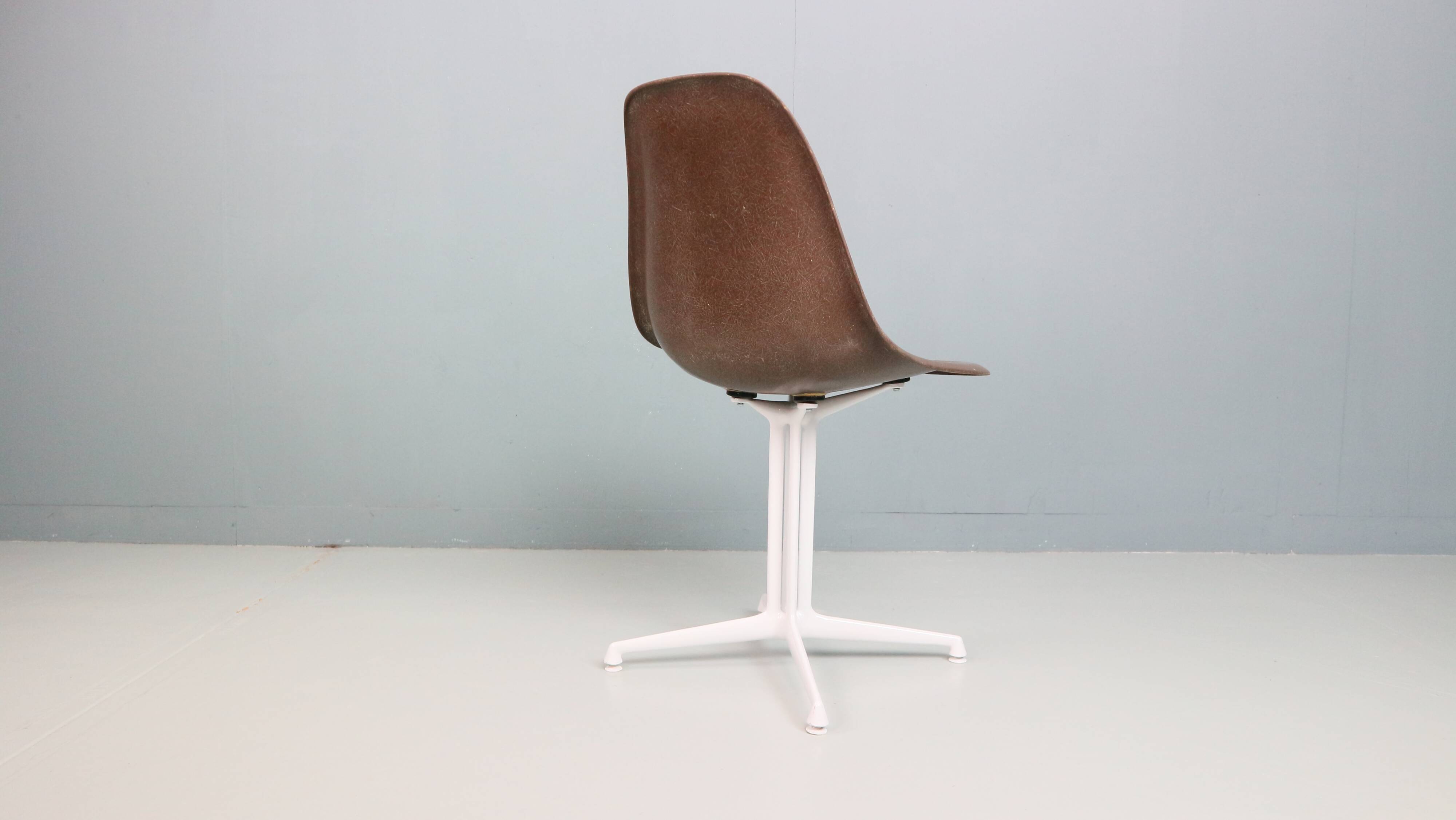 Charles & Ray Eames "La Fonda" Brown Fiberglass Chairs For Herman Miller