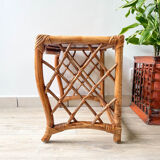 Vintage trundle tables in bamboo and rattan