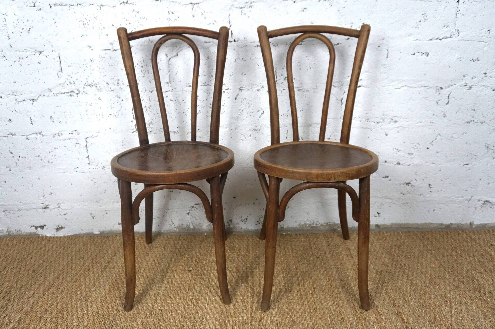 Pair of 1930s bistro chairs Thonet Kohn Fischel bentwood