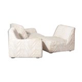 Vintage post-modern three-seater modular sofa