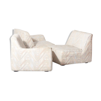 Vintage post-modern three-seater modular sofa