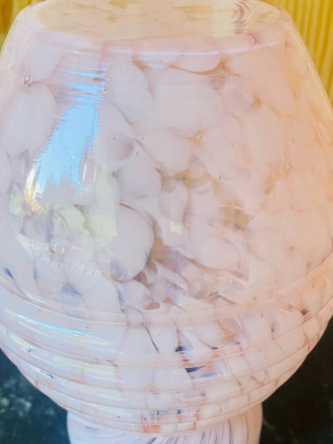 Clichy pink Art Deco glass vase