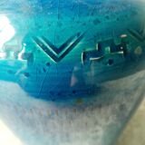 Vase in blue enamel ceramic