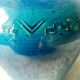 Vase in blue enamel ceramic