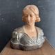 Buste de femme Art nouveau en plâtre polychrome, vers 1900