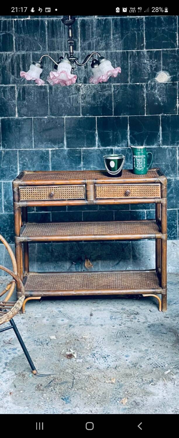 Rattan chest of drawers from the 70s