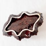 Large old Vallauris bowl with handle