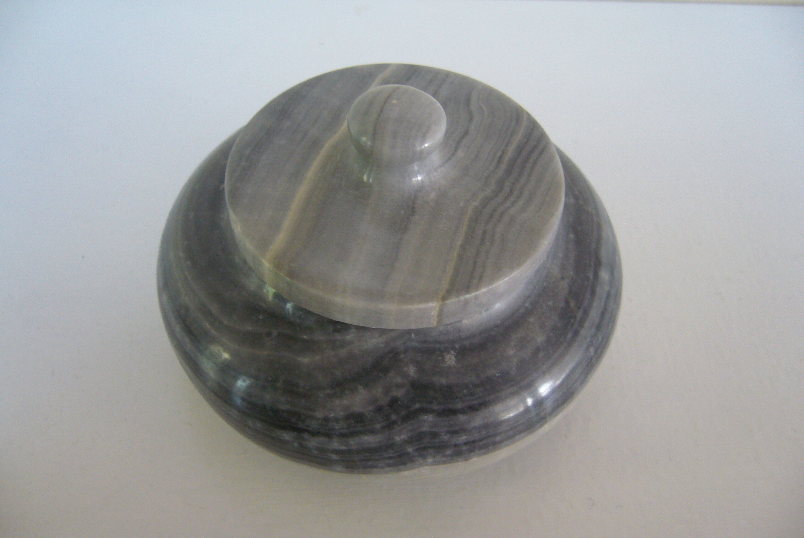 Veined grey marble box