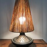 Ceramic lamp signed Jean Rivière 1950