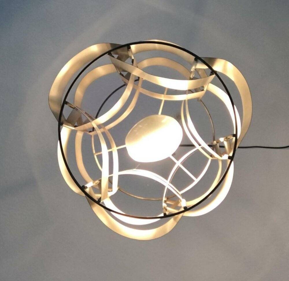 French aluminium sculptural pendant from the mid-century by Max Sauze, 1960s.