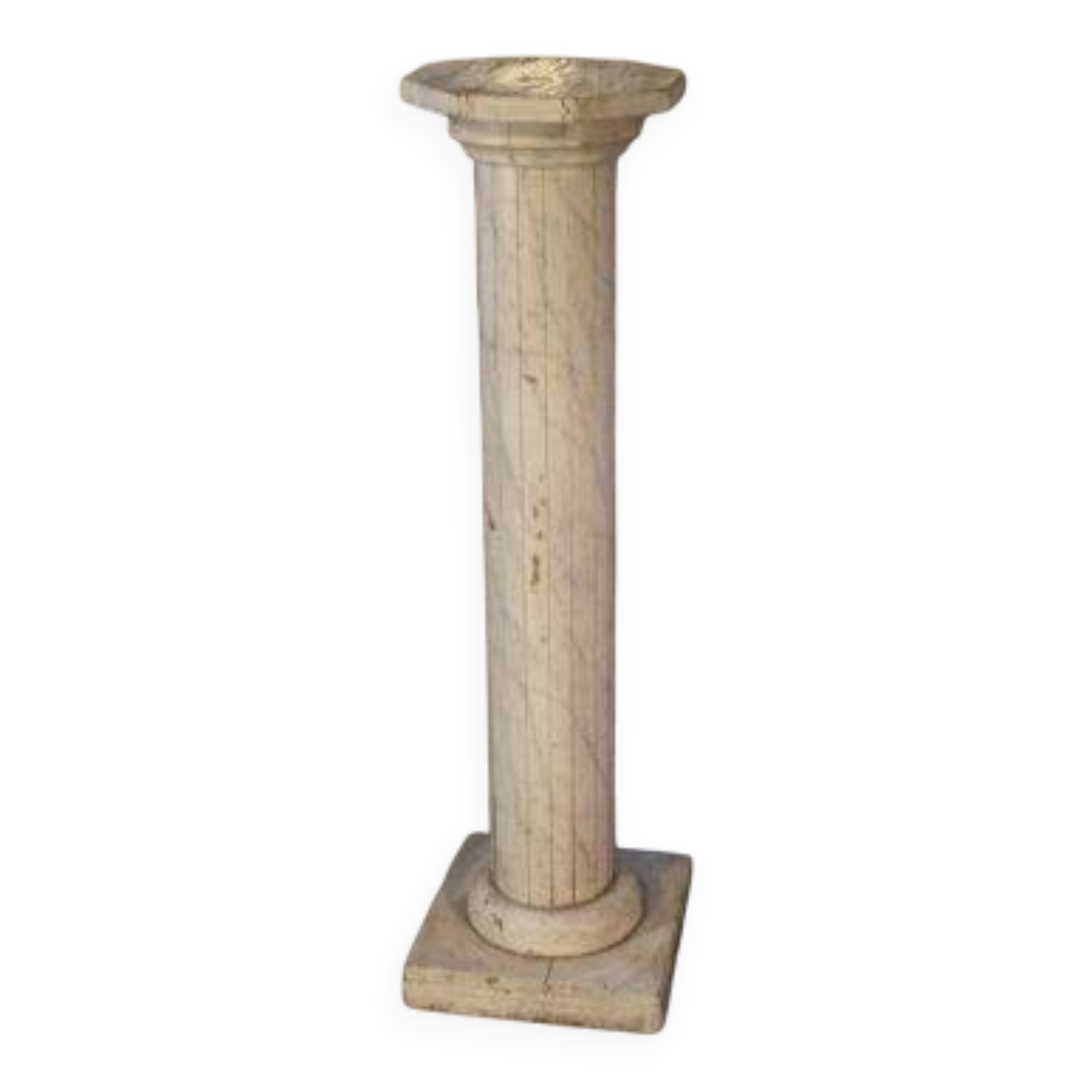 Neoclassical wooden column with marble-effect paint, early 20th century