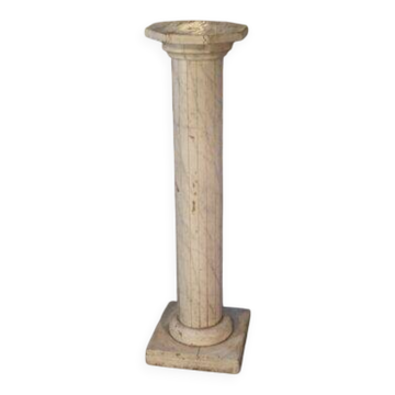Colonne néo-classique en bois peinture imitation marbre début XXème