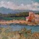 Peinture de paysage Arnaccio Pise années 1950 Ferruccio Rosini (Livourne 1932-2021)