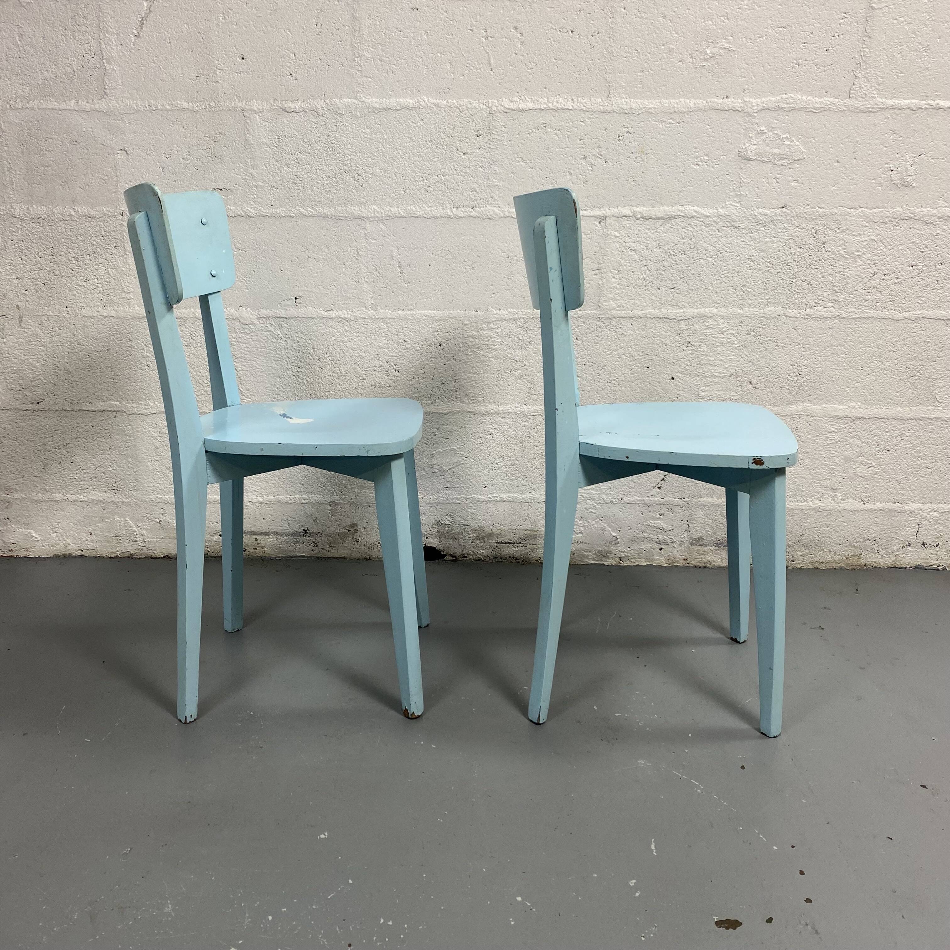 Paire de chaises bistro bleues