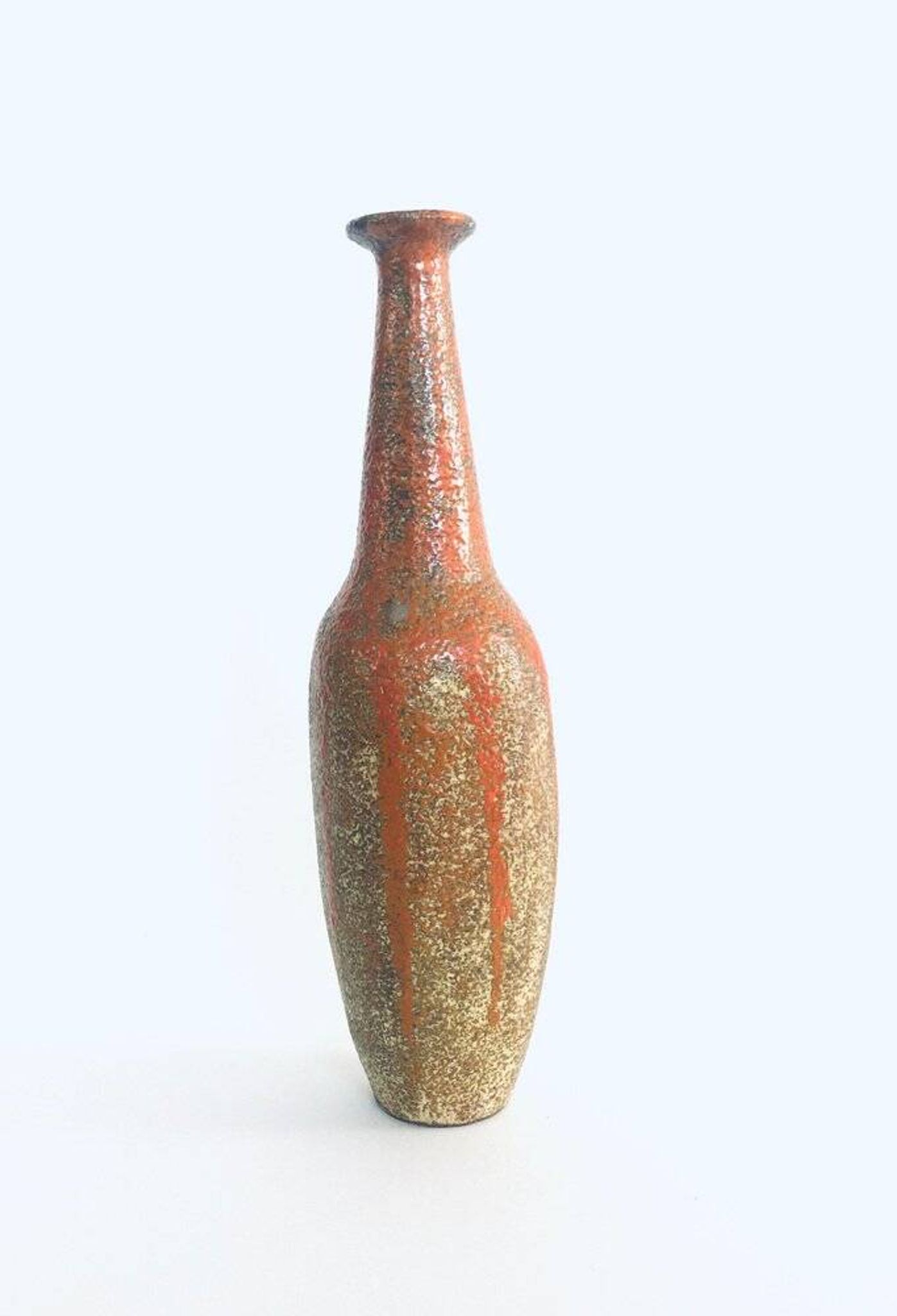 Mid-century Studio Pottery Tall Thick Glazed Vase, 1960s