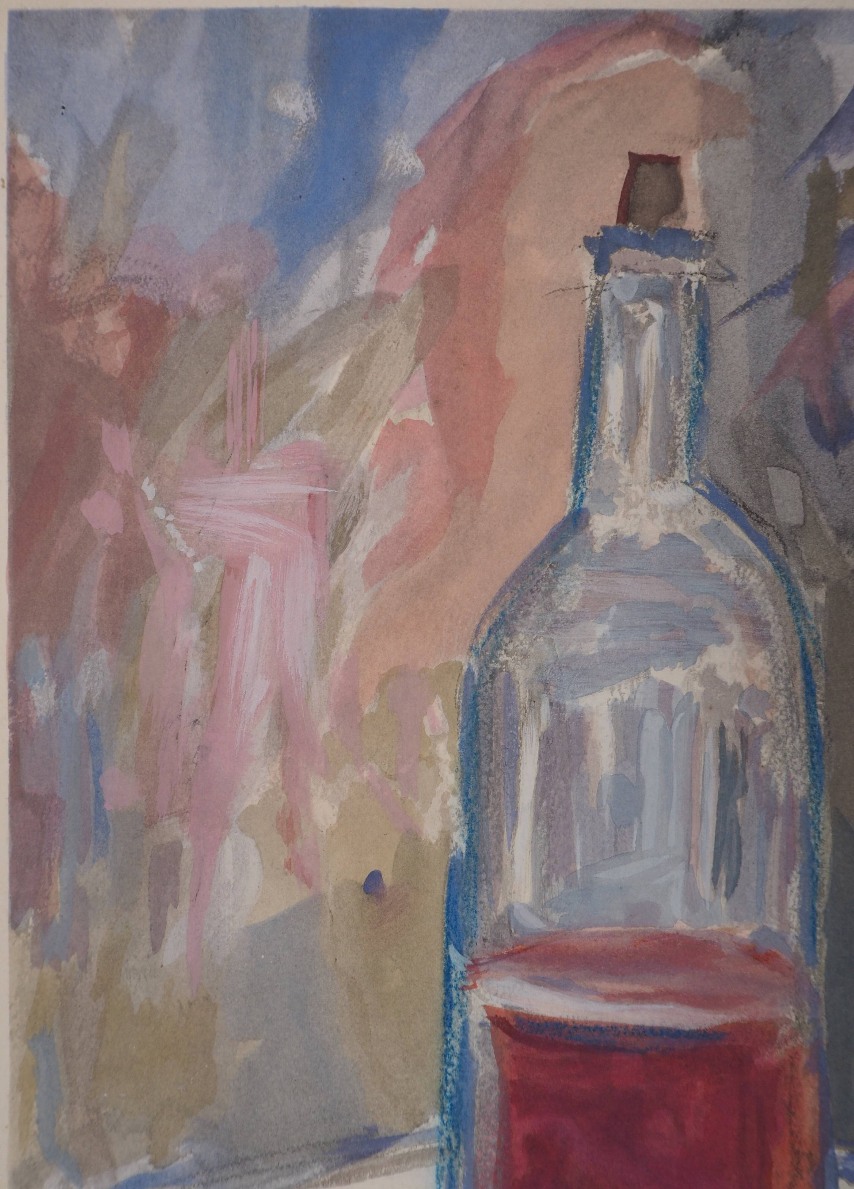 Maurice Utrillo: July 14th Wine, original signed engraving