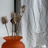 Large blown glass carafe with ice cube compartment Biot