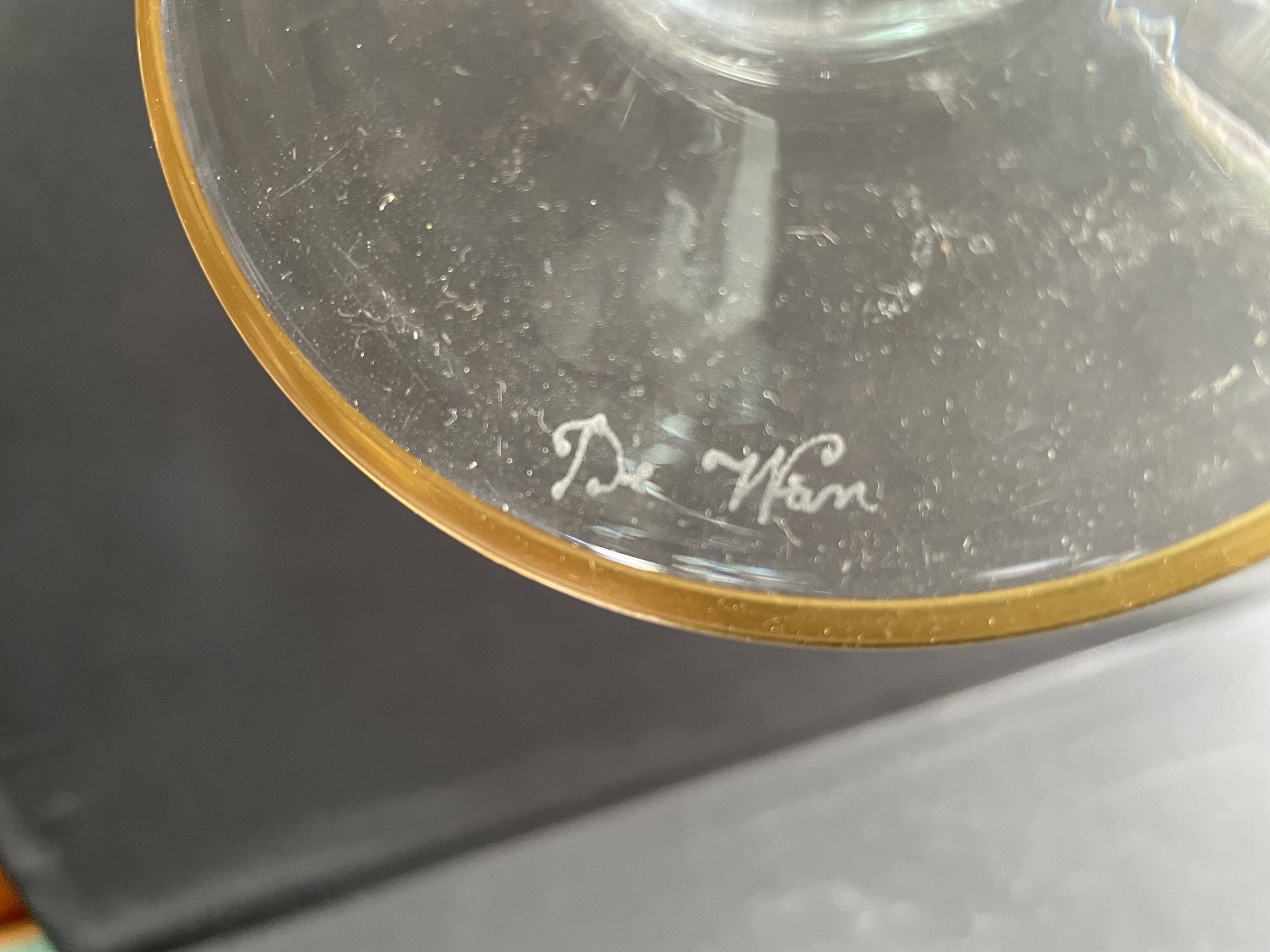 Large crystal bowl signed De Wan - Verrerie de Torino