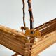 Chic folding table basket wood and bamboo vintage