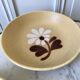 Set of 4 hollow plates in sandstone flowers painted 70s