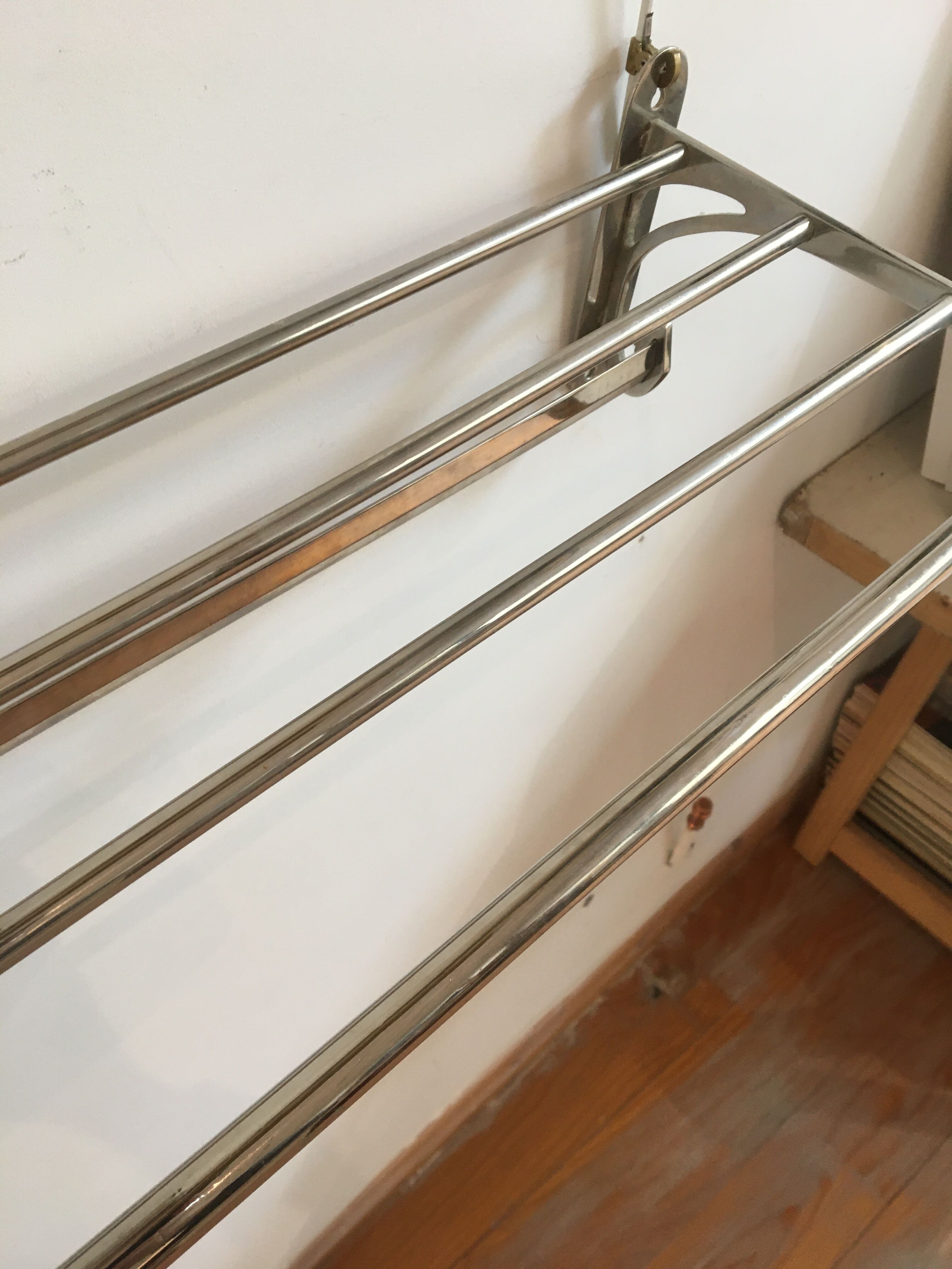 20s chrome wall coat rack