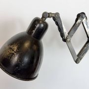Industrial Black Scissor Wall Lamp, 1950s