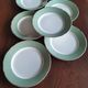6 flat plates Villeroy & Boch Mettlach celadon green and vintage gold 1960s
