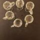 6 shot glasses pressed glass molded choppe shape