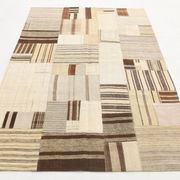 5x8 Cream & Beige Mid Century Modern Kilim Rug, 167x234Cm