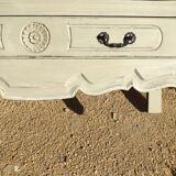 Louis XV style chest of drawers, patinated and waxed, natural wood top