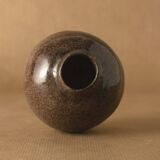 Vase soliflore stoneware antique enamelled brown coconut vintage 1976