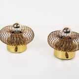 Pair of rare brass 'Spring' wall lamps by Oxar