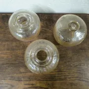 Set of 3 vintage amber textured glass globes/shades.