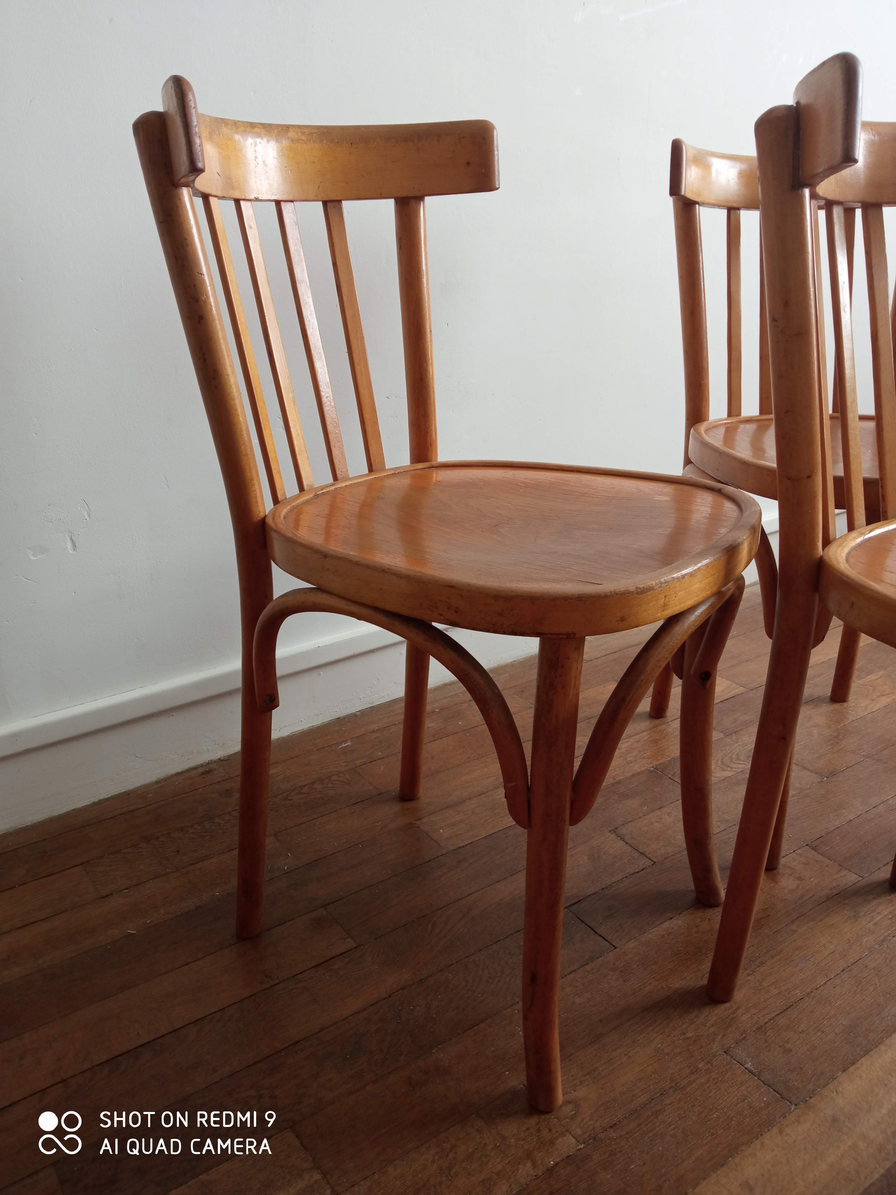 Trio de chaises bistrot vintage