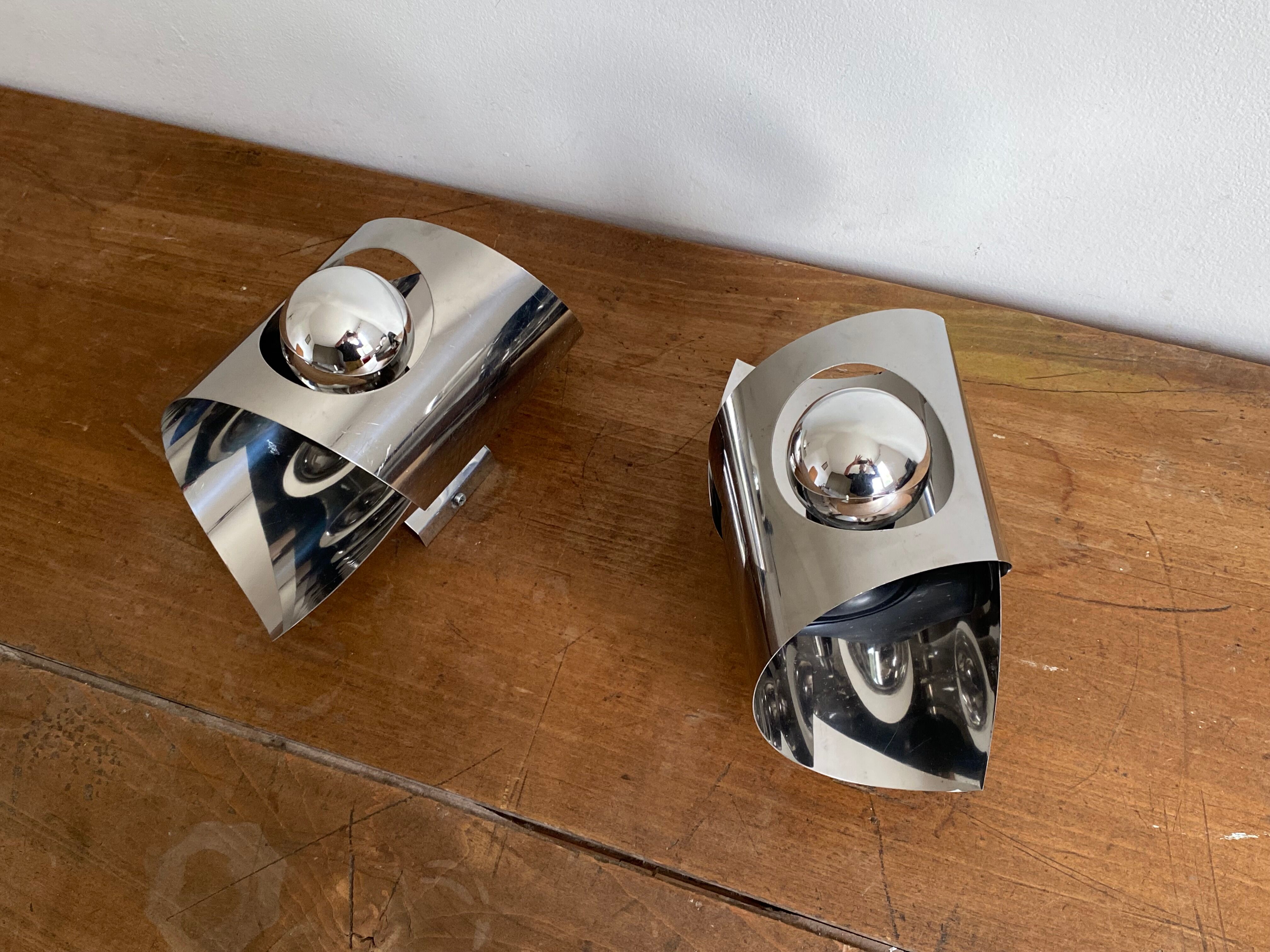 Paire d’appliques « Space age » 1970