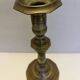 Vintage yellow copper candle holder