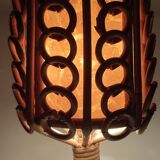 Lampe de table en rotin. Espagne, années 1980