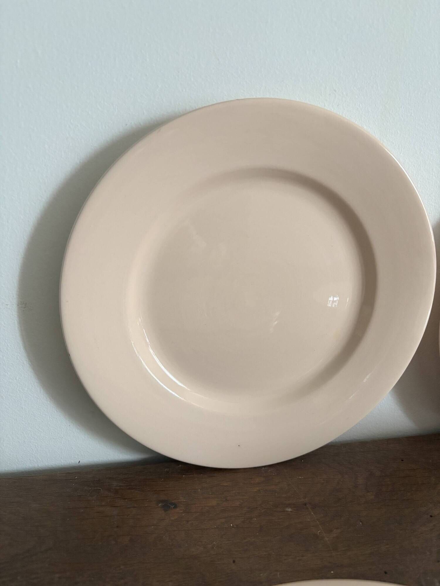 Set of 12 vintage plates Digoin Sarreguemines – Powder pink