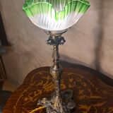 brass lamp Italy 39x17 beautiful antique tulip 1900