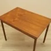 Danish teak extending dining table on solid wood legs, 1970s