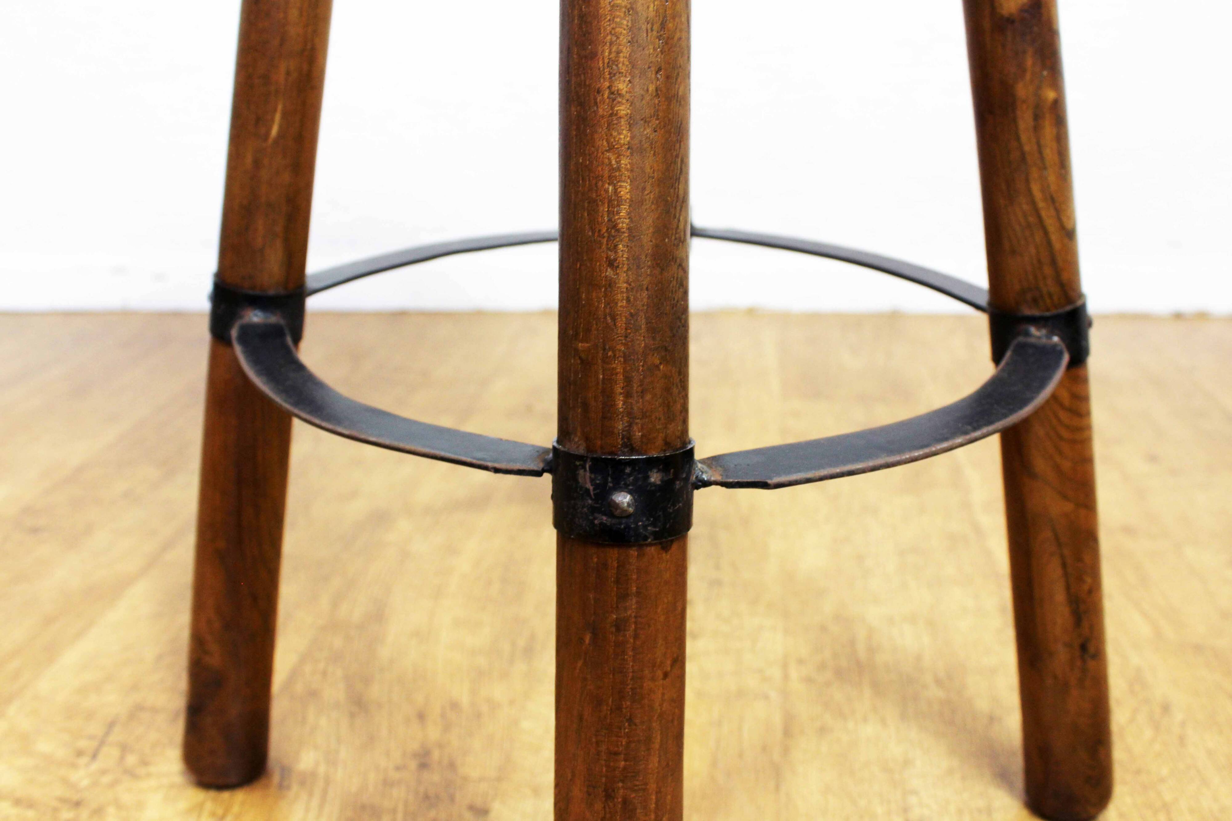 High stool in solid wood