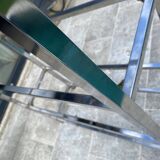 Display bookshelf modular wall shelf glass and chrome vintage 1970s