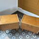 Paire de chevets en bois SEMB vintage – pieds compas & laiton doré